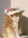 Lolita Beige Lace Up Party Hat