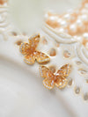 Champagne CZ Diamonds Butterfly Earrings