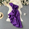 Purple Ruffled One-shoulder Slim Dress