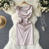 Elegant Slim Fit Satin Dress