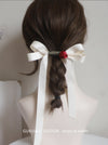 Red Rose Hair Bow Clip