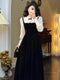 Vintage Faked 2pcs Lace Long Sleeve Dress