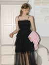 Black Puffy Slip Dress