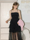 Black Puffy Slip Dress