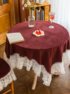 French Velvet Lace Trim Tablecloth