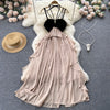 Irregular-designed Patchwork Chiffon Dress