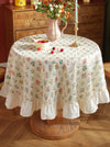 Rustic Ruffled Round Tablecloth