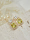 Shiny Olivine CZ Diamonds Earrings