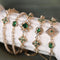 Gilded Green Zircon Adjustable Bracelet