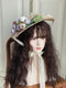 Vintage Purple Flower Lace Up Hat