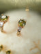 Olivine CZ Diamond Earrings 2 Pairs