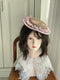 Vintage Pink Velvet Flat Hat