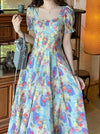 Romantic Floral Puffy Dress