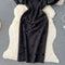 Beaded Feather-decorated Black Dress