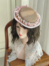 Vintage Pink Velvet Flat Hat