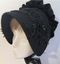 Gothic Black Beaded Bonnet Hat