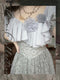 Vintage Gray Ruffled Neck Dress