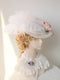 Vintage Feather Straw Magnificent Flat  Hat