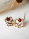 Vintage Square Rose Earrings