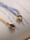 Oval Blue Zircon Necklace