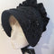 Gothic Black Beaded Bonnet Hat