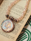 European Sleep Angel Crystal Pendant Necklace