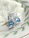 Super Shiny Blue CZ Diamonds Earrings