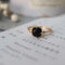 Black Agate Open Ring