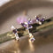 Purple Butterfly CZ Diamond Earrings 3pcs