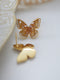 Champagne CZ Diamonds Butterfly Earrings