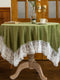 French Velvet Lace Trim Tablecloth