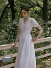 French V-neck Cotton Dress