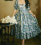 Vintage Floral Lace Up Dress
