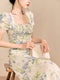 Romantic Floral Puffy Dress