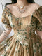 Vintage Floral Round Neck Dress