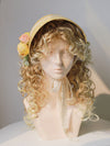 Lace Up Floral Straw Bonnet Hat