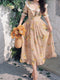 Vintage Sunflower Lace Trim Dress