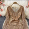 Sequin V-neck Hip-wrapping Dress