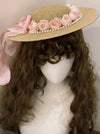 Vintage Pink Flower Pearl Hat