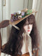 Vintage Purple Flower Lace Up Hat