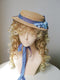 Dedicate Blue Flowers Straw Flat Hat