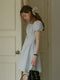Blue Bow V-neck Mini Dress