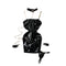 PU Leather Chain-decorated Black Dress