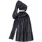 Slant Neck Split Black Dress