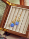 Blue Roses Glaze Earrings