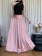 Solid Color Satin Skirt