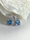 Super Shiny Blue CZ Diamonds Earrings