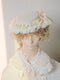 Lace Trim Flower Bow Hat