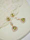 Olivine CZ Diamond Line Earrings