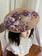 Vintage Purple Flower Flat Hat